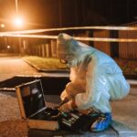 investigator in the crime scene